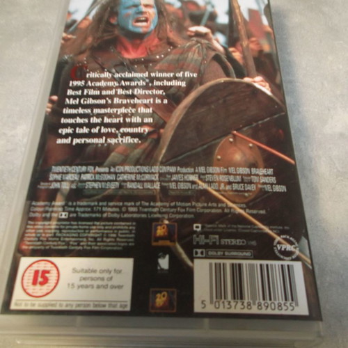 Braveheart Mel Gibson VHS tape used, 1990s