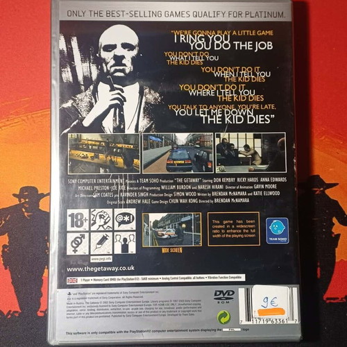 The Getaway Platinum PS2 used, no manual