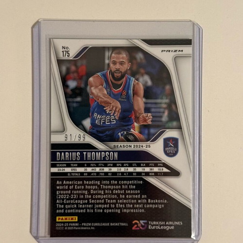 Darius Thompson 91/99 Purple Prizm card new
