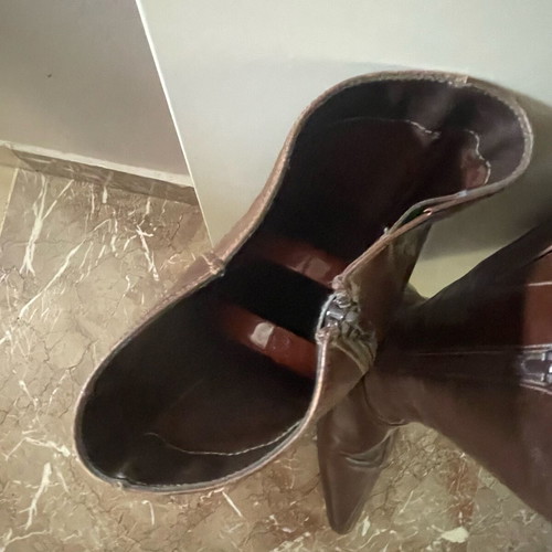 Boxer leather boots like new, brown, size 38, with heel