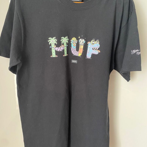 HUF T-shirt medium like new, black cotton