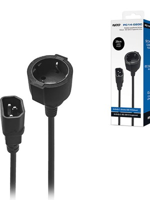 Καλώδιο τροφοδοσίας Schuko θηλυκό - IEC-320-C14 αρσενικό 0.2m