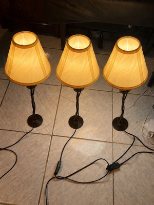 Handmade set of 3 metal lamps rustic style E14 new