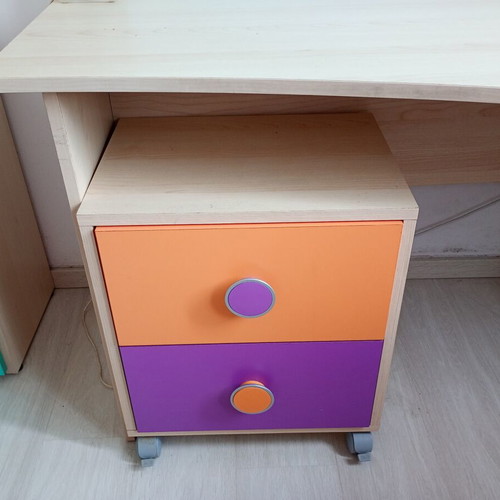 Children's desk with wheeled drawer unit used
