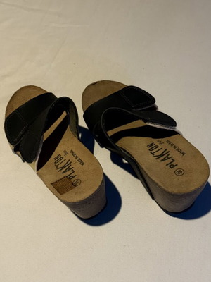 Plakton women's platform sandals size 36 used, black and brown