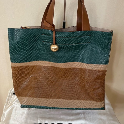 Furla handbag in beige and blue, like new