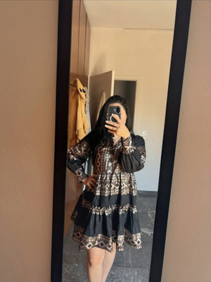 Lace dress new, black and gold, size S