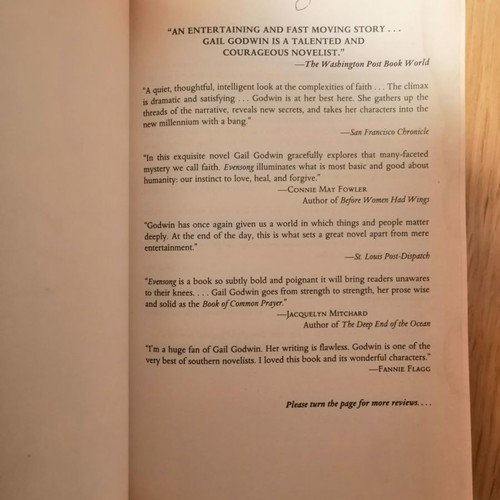 Evensong novel used in English by Gail Godwin