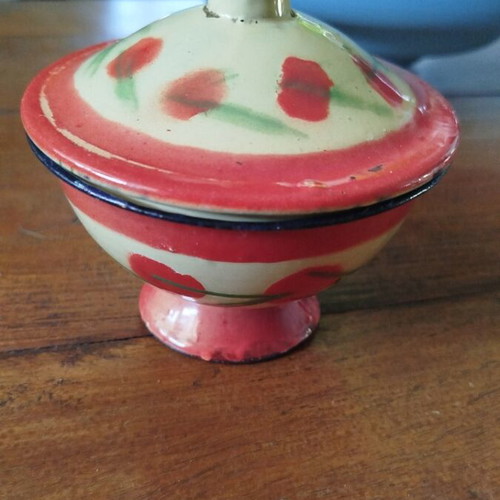 Enamel spice box like new vintage from Oman