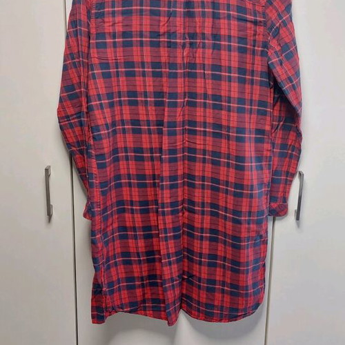 Esmara women's long checkered shirt used, size XL, blue and red