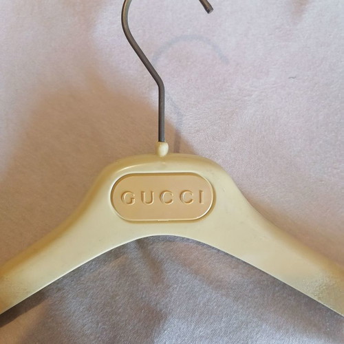 Gucci vintage clothes hanger used, cream-beige with velvet details