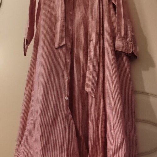 Linen dress shirt with red and white stripes Ralph Lauren like new, size L
