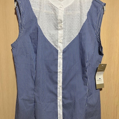 Billy Sabbado striped blue white shirt new size L