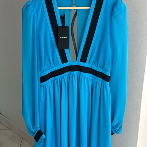 Pinko maxi dress new, blue with black details, size S
