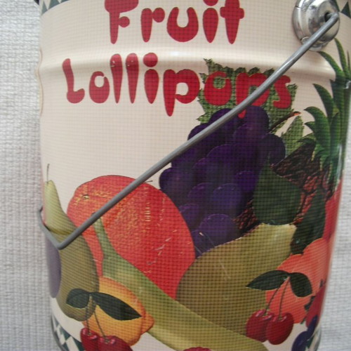 Vintage Chupa Chups Fruit Lollipops Metal Container used