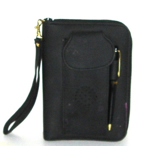LEATHER BAG WITH PHONE DIRECTORY, CASE FOR MOBILE AND PEN
