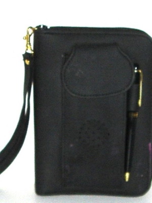 LEATHER BAG WITH PHONE DIRECTORY, CASE FOR MOBILE AND PEN
