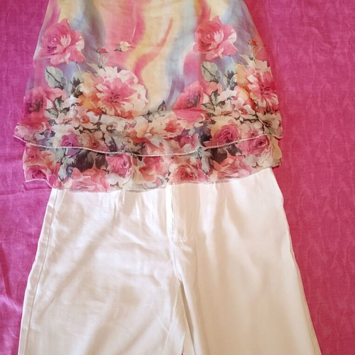 Stradivarius summer pants white like new