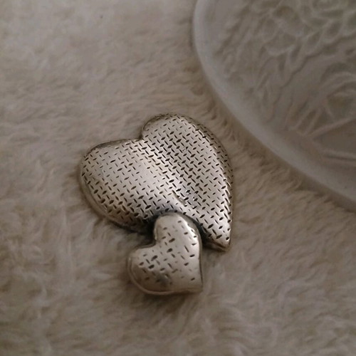 Handmade large silver 925 heart brooch/pendant new