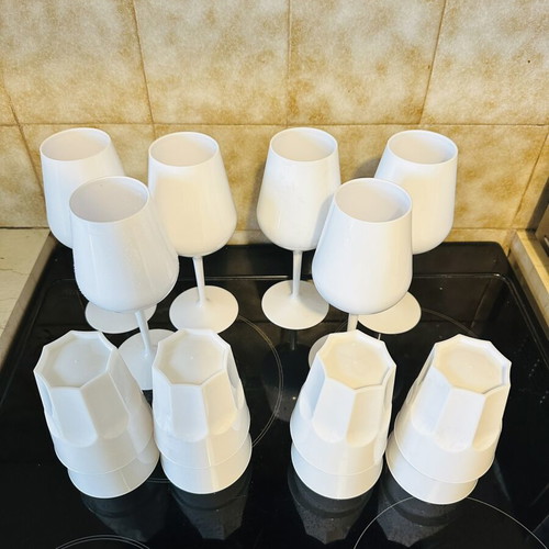 Wine, cocktail and water glasses set new, 6 wine and 6 water glasses