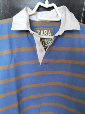 Zara Αντρικό Κοντομάνικο Polo Μέγεθος M Μεταχειρισμένο, Μπλε