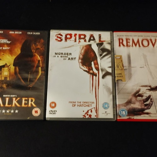 DVD thriller set Stalker, Spiral, and Removal like new with subtitles