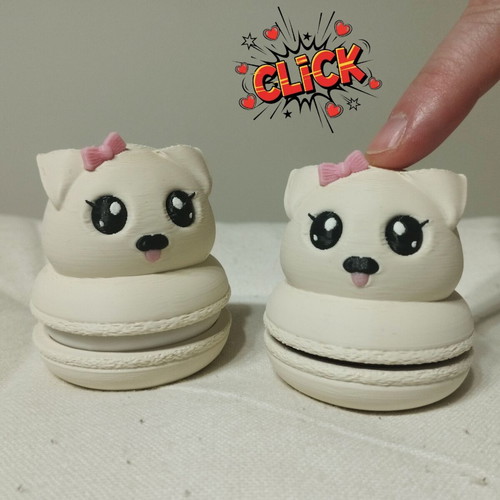 Macaron Dog 3D Printed Stress Clicker New