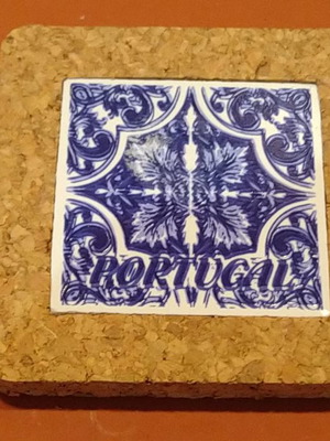 Μαγνητάκι από Πορτογαλία με πλακάκι αζουλέρος σε φελλό