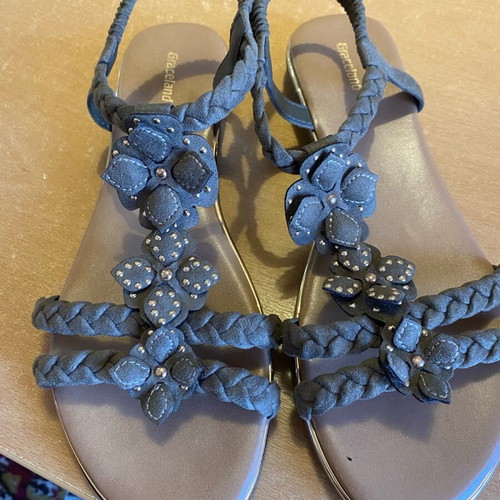 Sandals used, brown, size 40, sandals