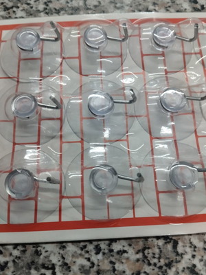 Γαντζάκια τοίχου με βεντούζα, συσκευασία blister 12 τεμαχίων