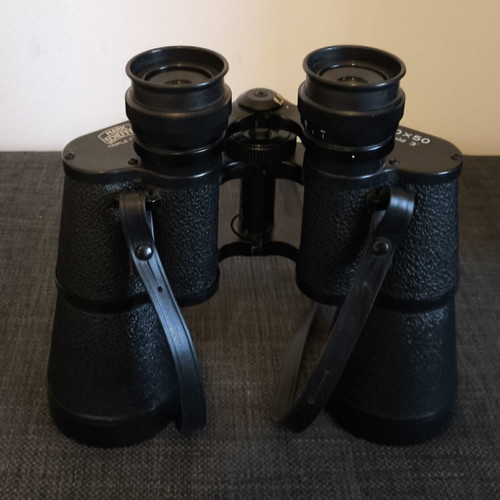 Mark Scheffel 20x50 Vintage Binoculars used with original case and manual