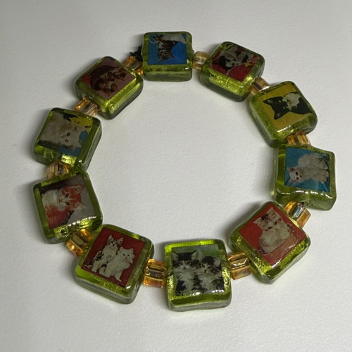 Handmade Y2K Bracelet with Cats new