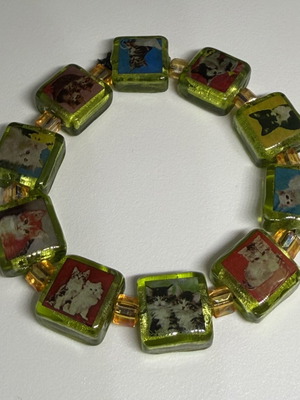 Handmade Y2K Bracelet with Cats new