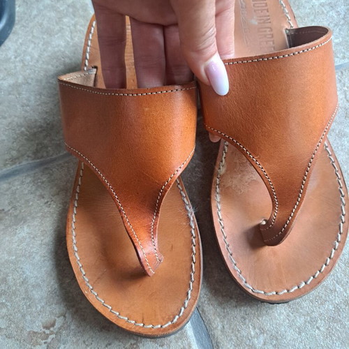 Leather sandals used, women's size 38, brown, 4cm heel