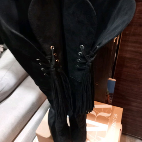 Zara over the knee boots used, black suede, size 41