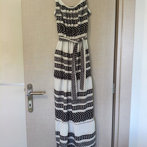 Maxi summer dress with ethnic geometric pattern one size like new