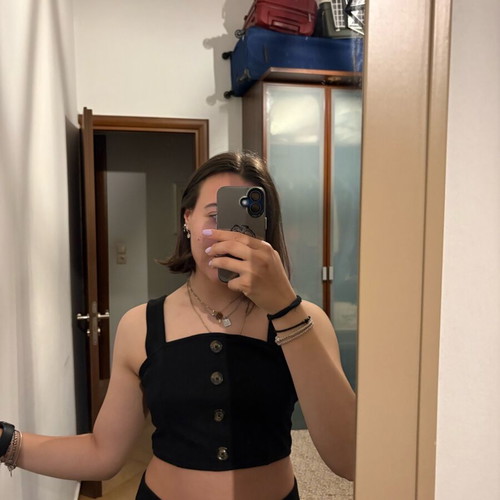 Black sleeveless shirt used with buttons, size M