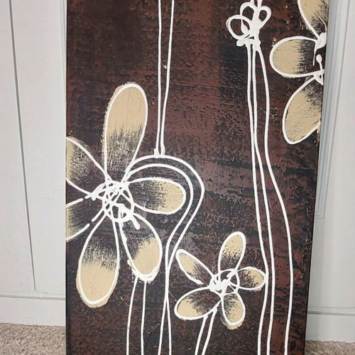 Stretched canvas with daisies new 30x70x3cm