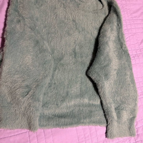 Shirt like new with soft texture in greenish shade, size S
