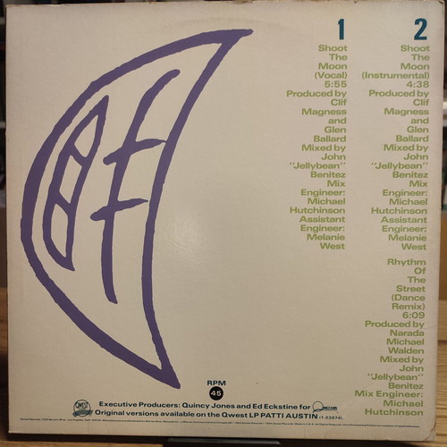 Patti Austin Shoot the Moon 12" vinyl used, electronic