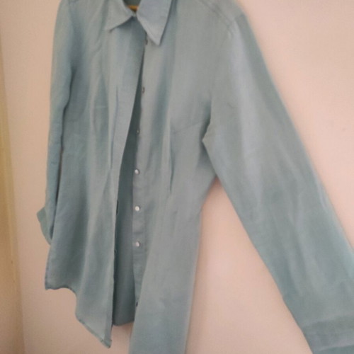 Perform Donna shirt used, size M, turquoise, 100% Ramie