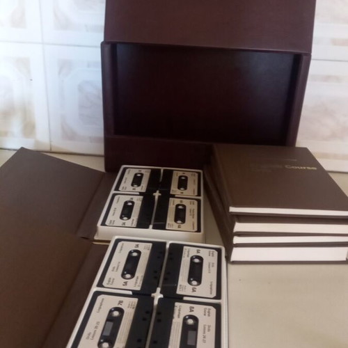 English language learning set with cassettes and books