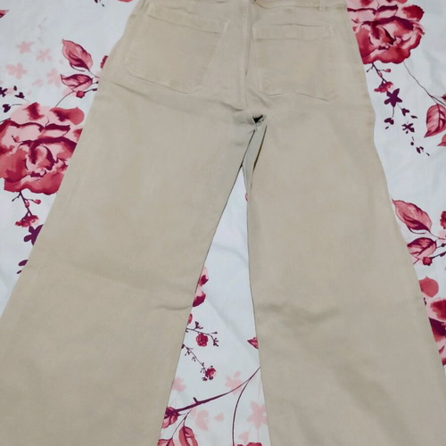 Beige Mango denim pants used, size L