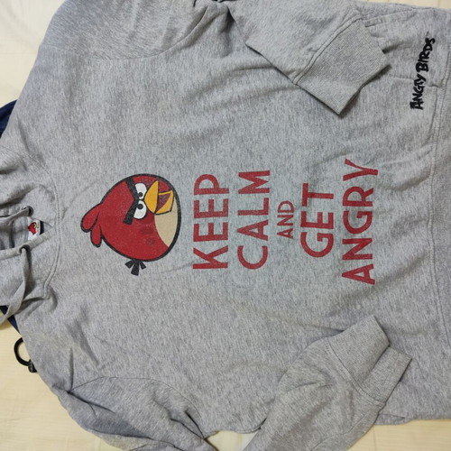Angry Birds sweatshirt gray, like new, size XL