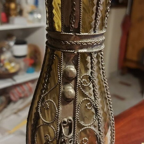 Gianniotiko vase with filigree technique used, gray, height 22 cm