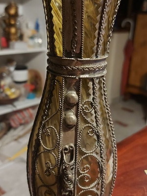 Gianniotiko vase with filigree technique used, gray, height 22 cm
