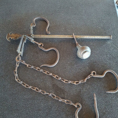 Bronze Kantari 40 cm used Ottoman period with iron hooks