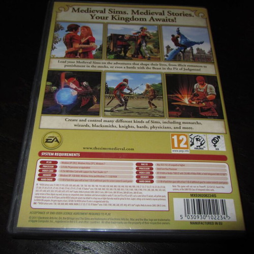 Sims 3 Medieval Limited Edition PC DVD like new