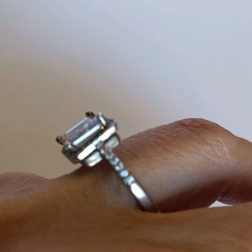 Silver 925 solitaire ring square 19 mm like new