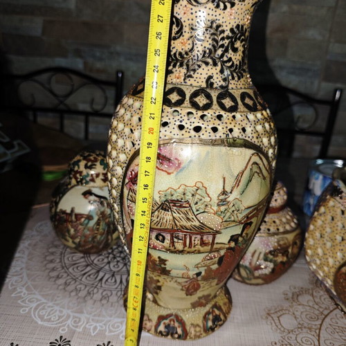 Satsuma vintage ceramic set of 4 pieces used